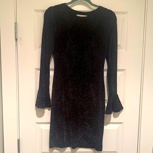 Michael Kors Black Sparkle Mini Long sleeve Dress